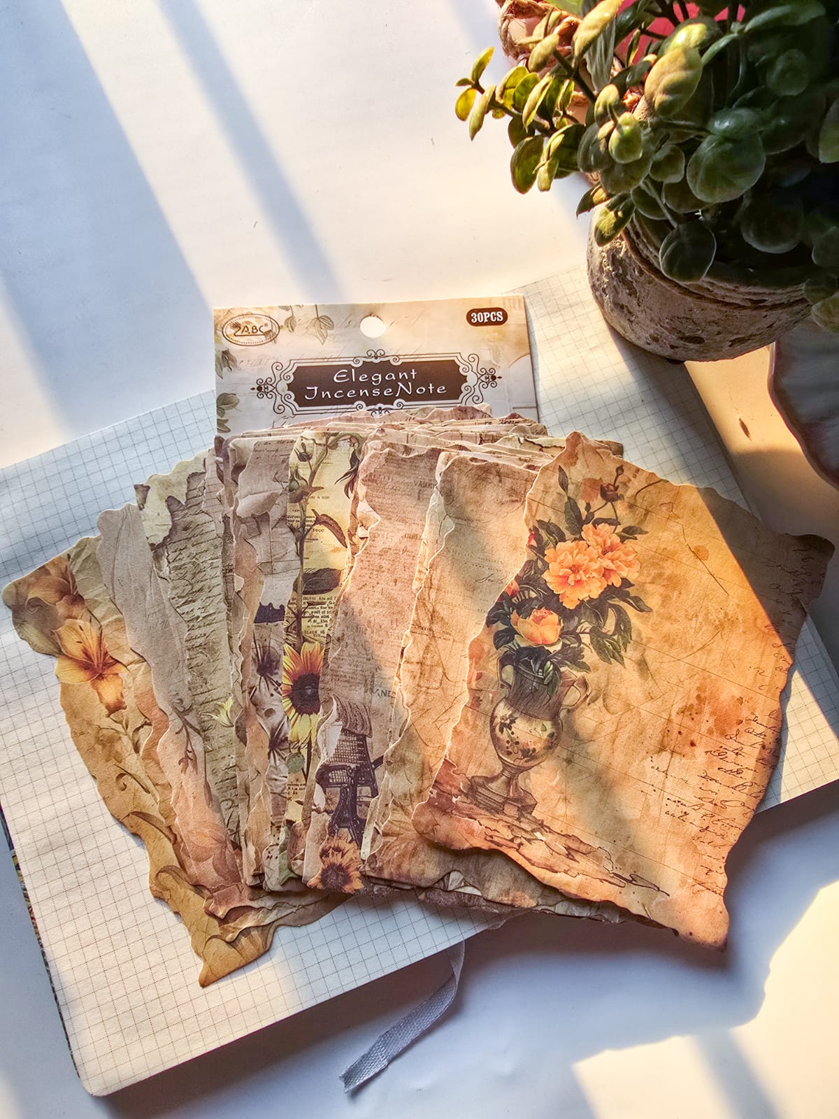 YMHJ602 - material paper Qimeng Huajian series non-sticky DIY collage retro creative notebook