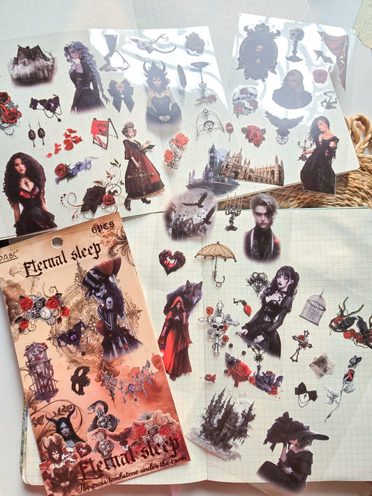 Atltb - 404 PET  Journal Pet Sticker goth   - 6 sheets