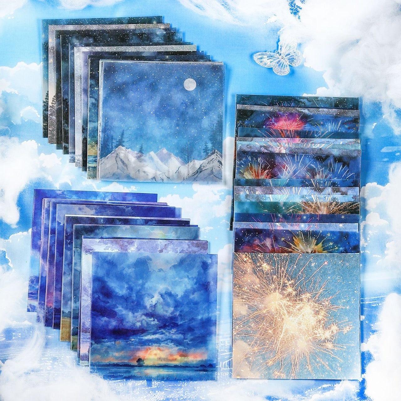 Kzjj005 Void Realm Journal Paper Pack  Paper&Vellum | Void Nature Collection | 10x2 20 pc.  | 100*100mm