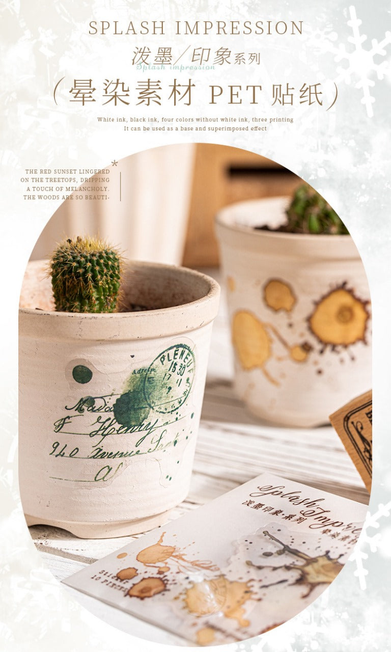 Pmyx005 Splash Impression PET Sticker | Splash collection | 10 pcs