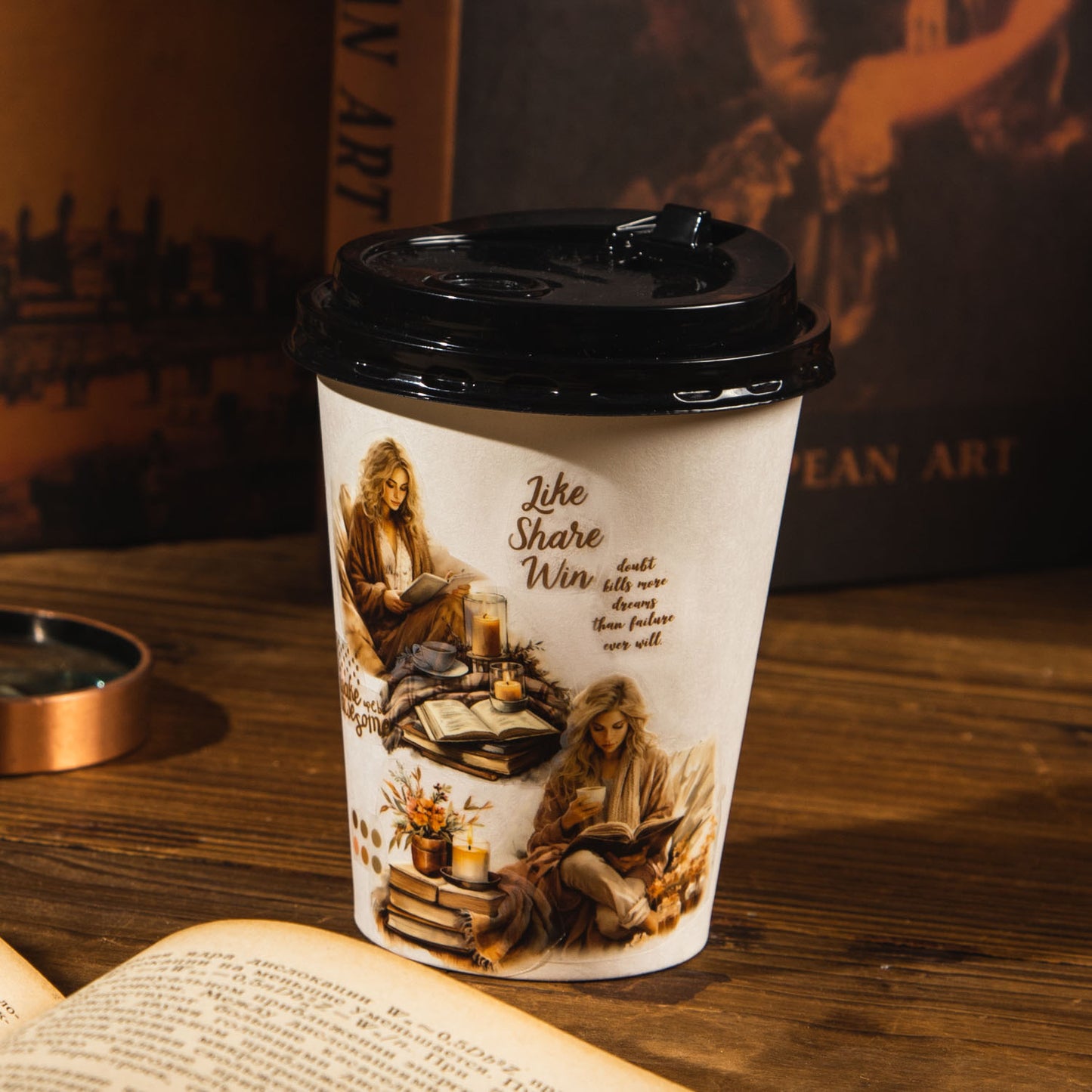 MHD-YDSG003|RD|-Coffee Theme Transparent PET Sticker Roll | 60 mm | 2mtr