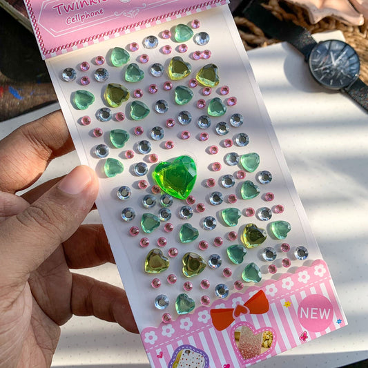Xmtx 4 3D Journal Stone Sticker Green  - Stone Sticker - 1 sheet | Pre-cut