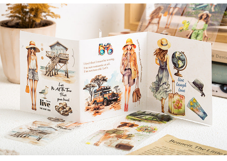 MHD-LXJH002|RC|Travel Theme Transparent PET Sticker Roll | 55 mm | 2mtr