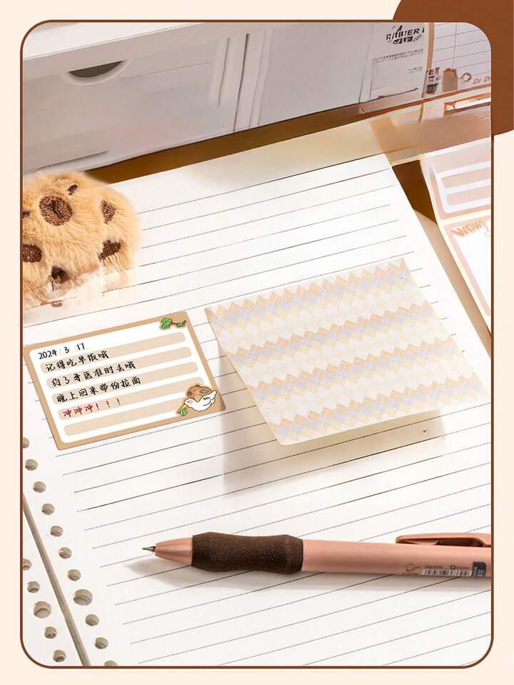 SN-06-256 Capybara | Sticky Notes | 256 pcs Kawaii Sticker Roll Brown
