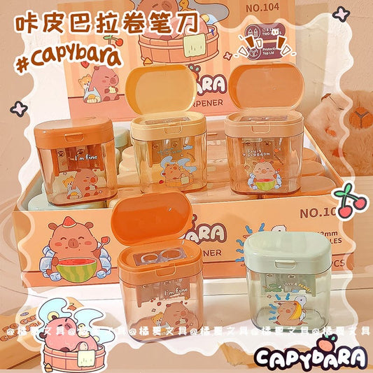 Sr0329 Kawaii Q Capybara Pencil Sharpner High Quality With 2 Different Size Blade Random Design
