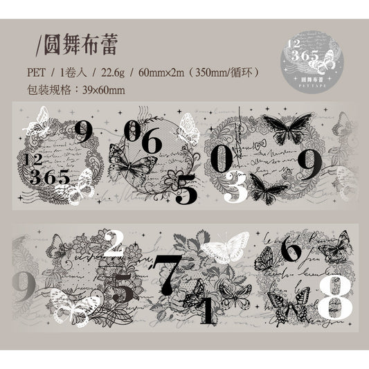 Yyml005 Journal Design Sticker Roll | Journaling Sticker Roll | B&W Design Sticker 60mmx2m