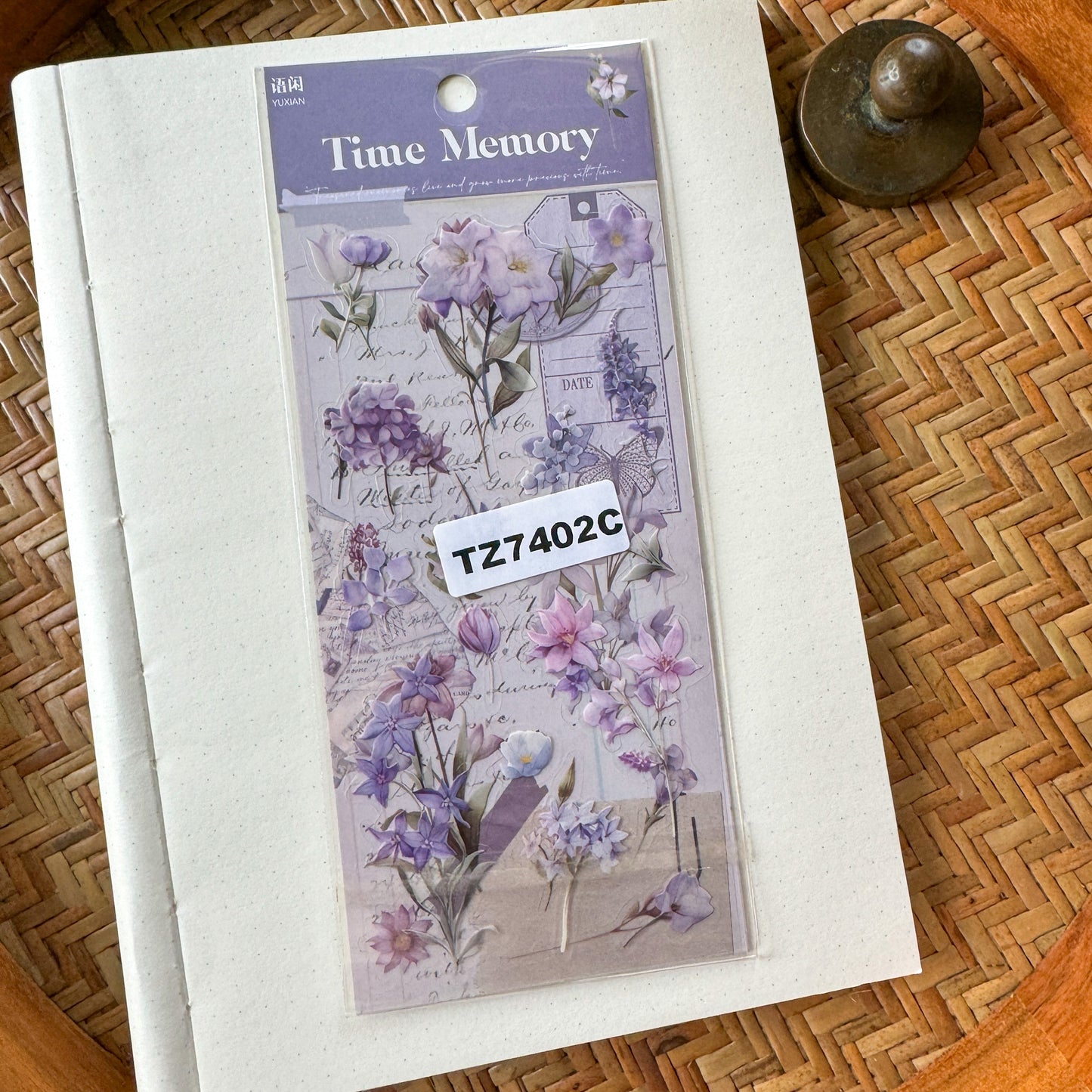 Tz7402C|G-10| Time Memory Flower Sticker Pack 2 Sheets