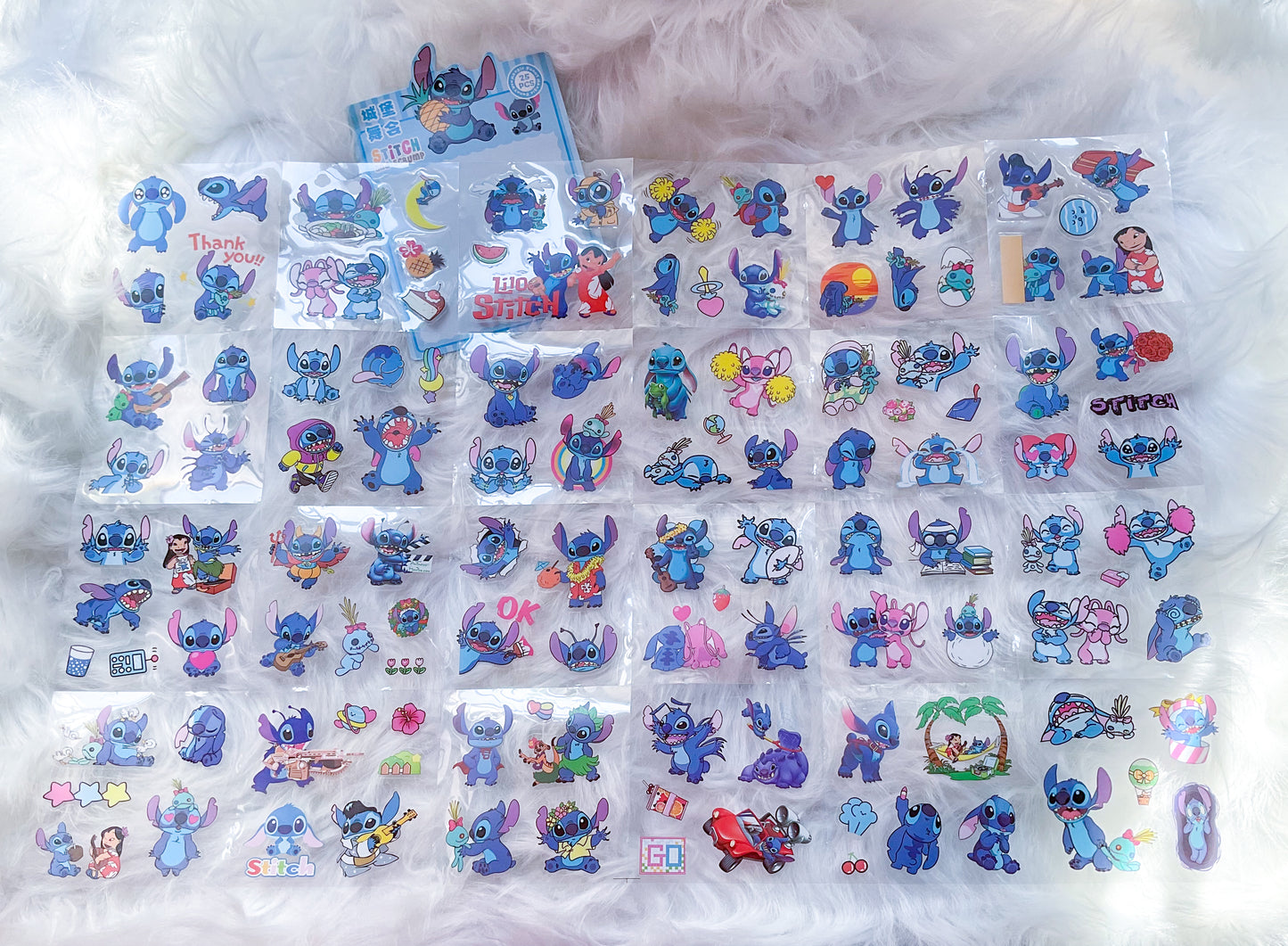 CYD-E #1 STITCH and SCRUMP| Cute Cartoon Character Transparent Sticker| 80x80mm