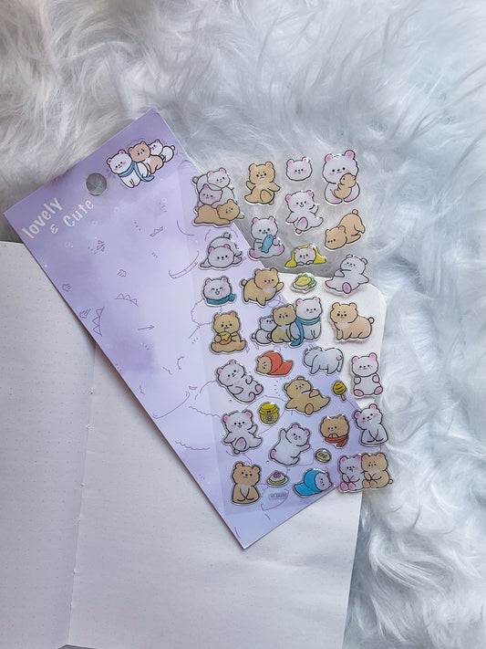 YT-EA 200 | G11 |  Lovely & Cute | Transparent Kawaii | 3D Sticker |