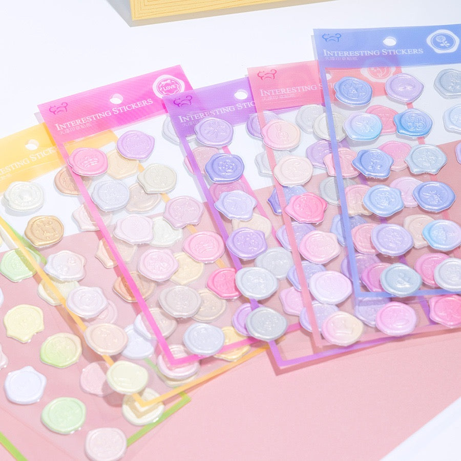 YT-EU003 Pastel Wax Seal Themed Sticker | Wax Stamp Sticker |