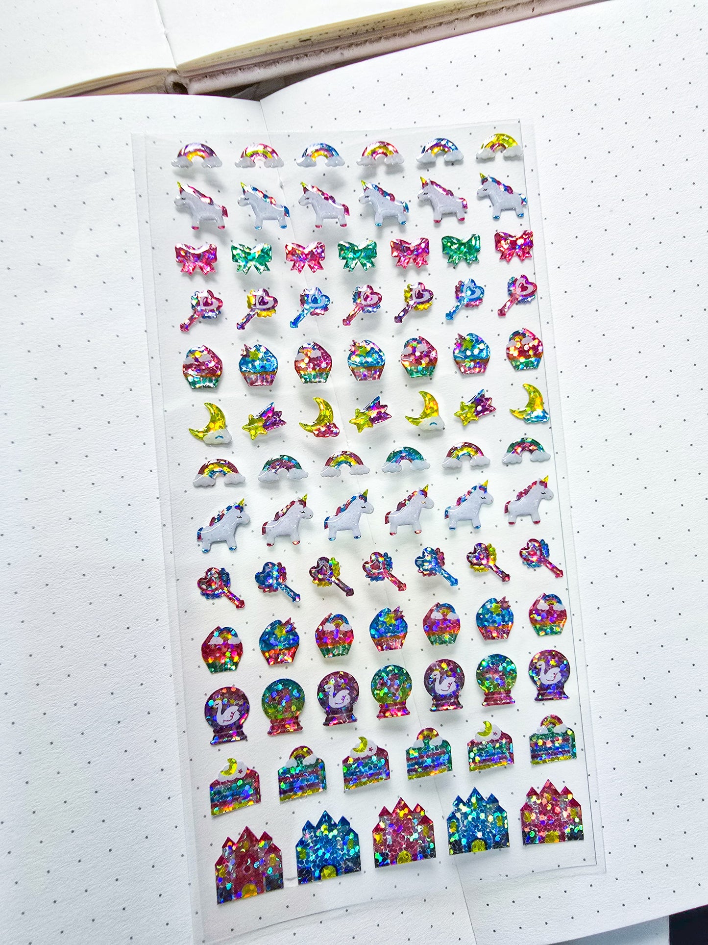 ZWBR - 3D Decorative Stickers| Unicorn Rainbow Moon Stickers| 1 sheet
