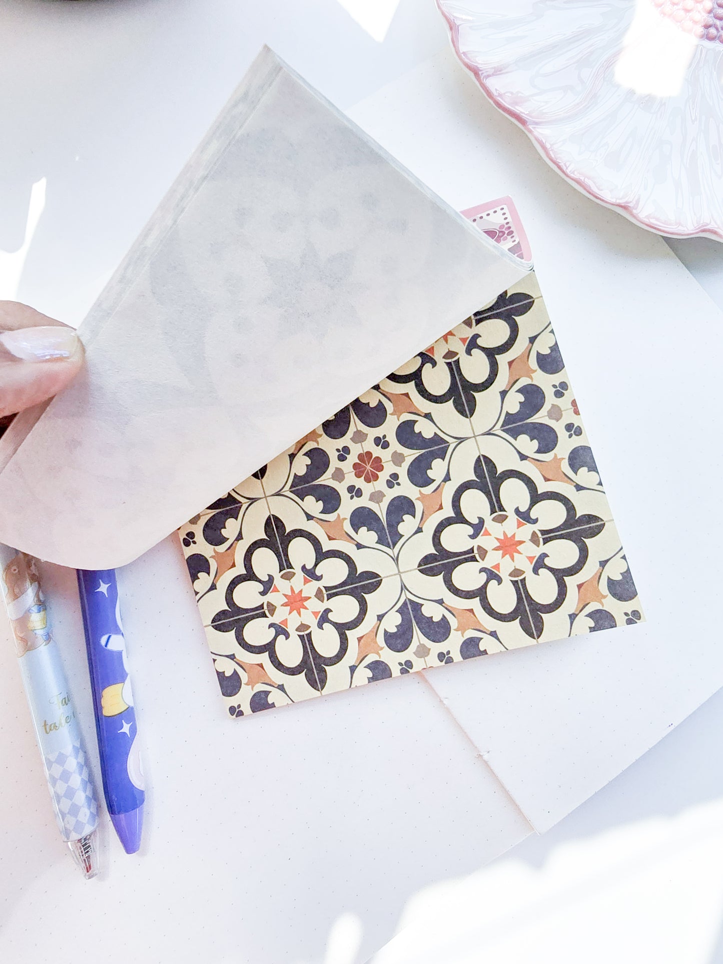 NXSG-606|G-4| South Positive Tiles | Journal Paper| Floral Vintage Paper| Green Theme|120*120mm 30 Pcs