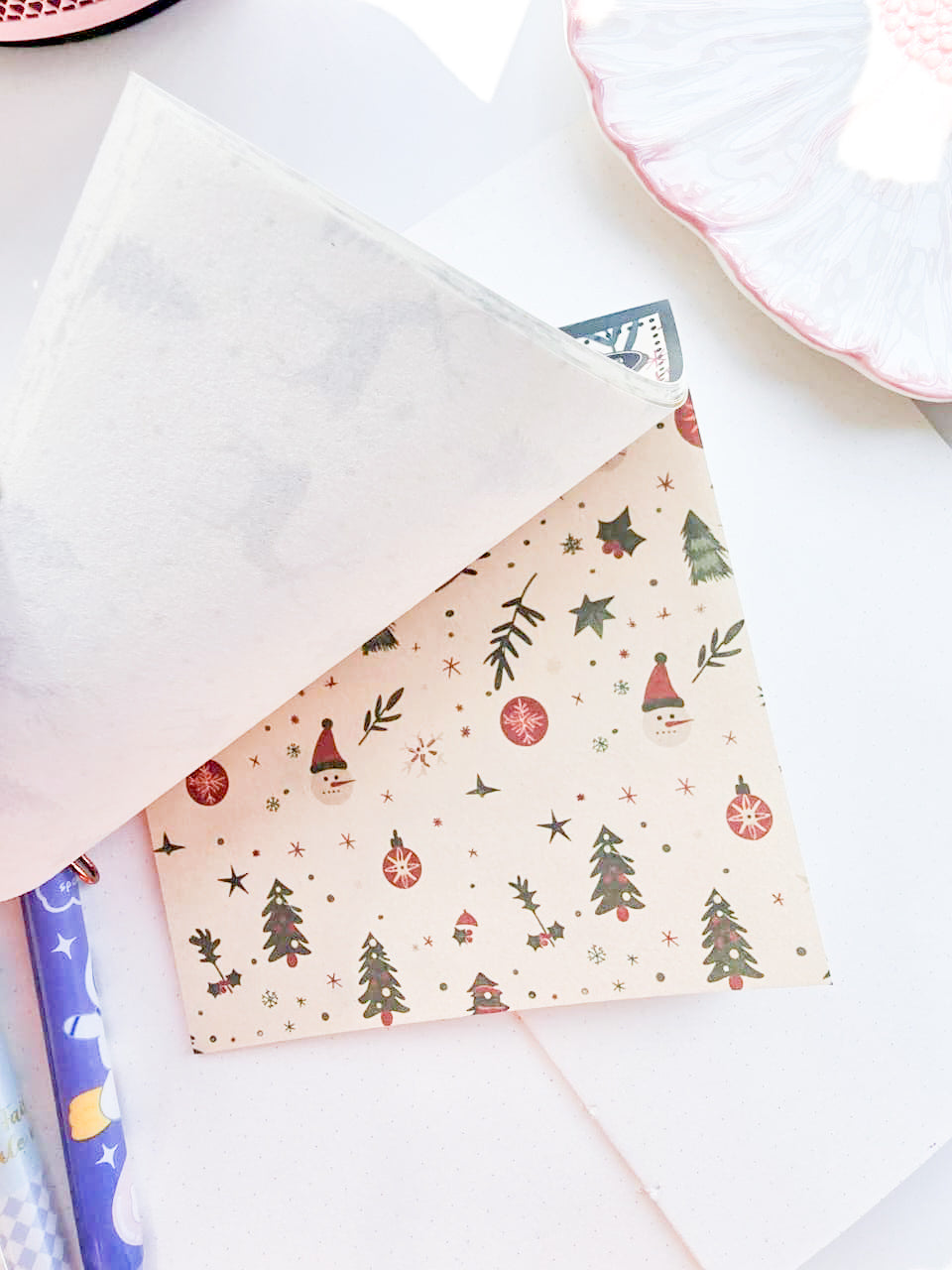 NXSG-605|G-4| First Snow Christmas| Journal Paper| Floral Vintage Paper| Green Theme|120*120mm 30 Pcs