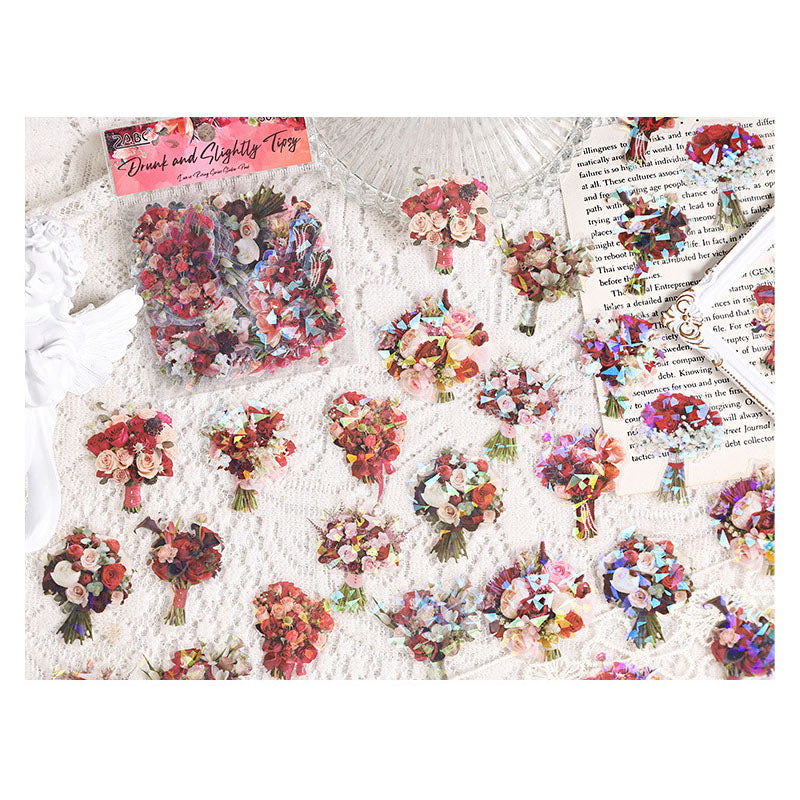 AYSQ0606 - sticker pack love four series waterproof pet laser shell DIY hand account material 30