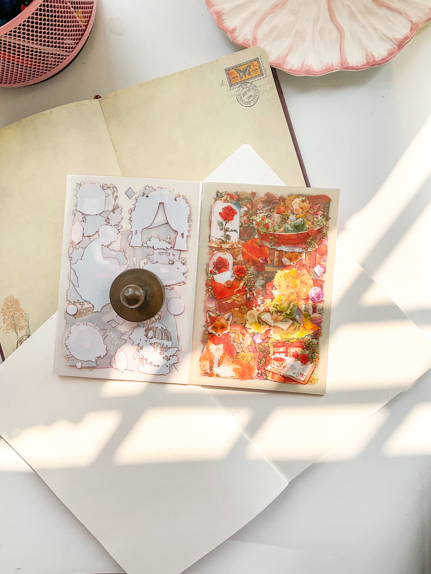 XYYH-402| Fairy Tale Character Sticker Book| Little Prince Pet & Washi Sticker| 150*100mm 20Pcs|Red Theme