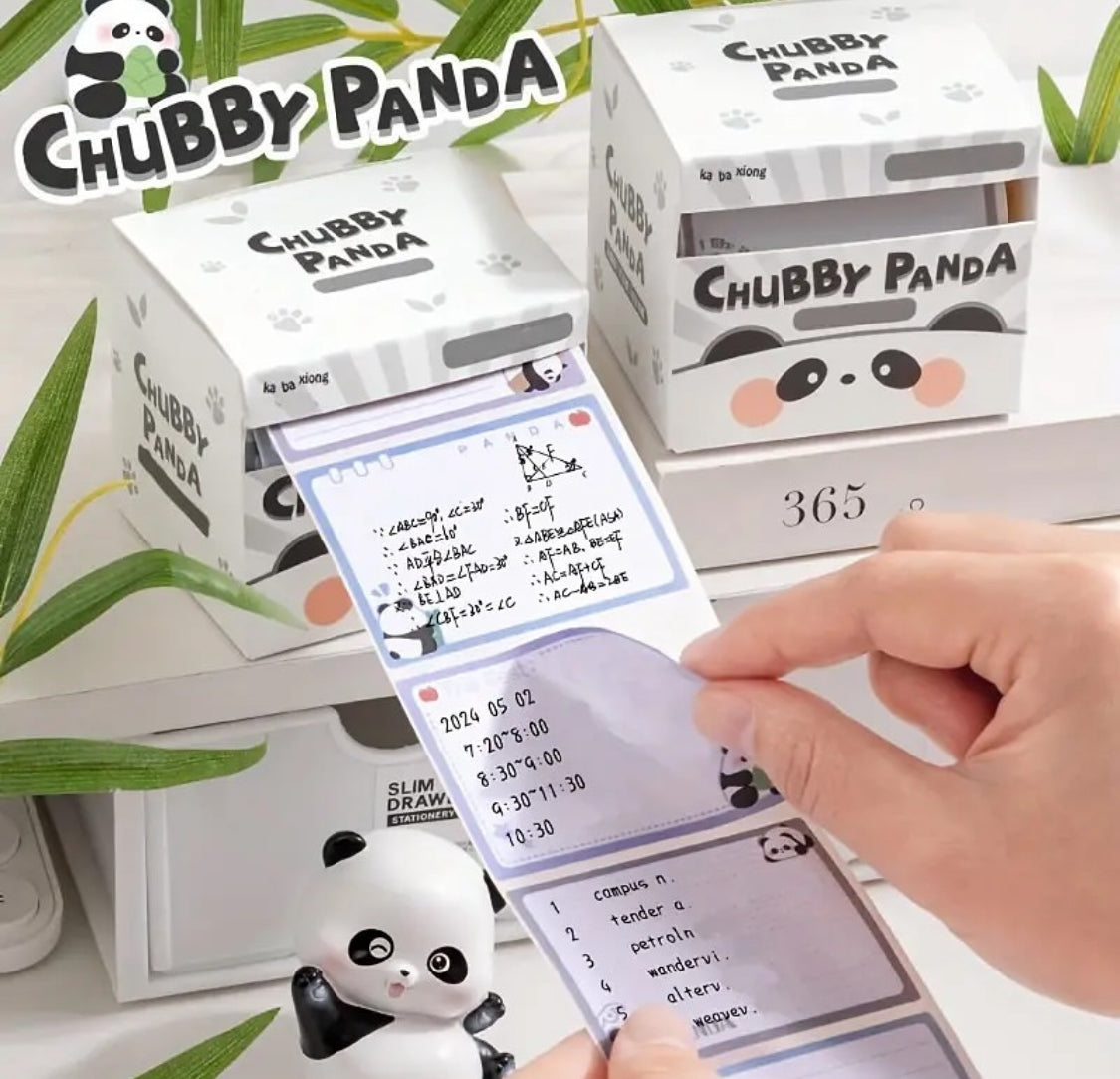 SN-05-256 Chubby Panda|Sticky notes| 256 pcs Kawaii Sticker Roll White