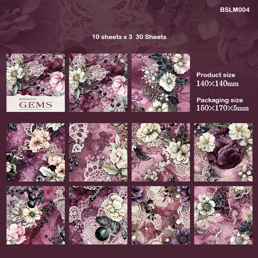 Bslm004 Romance Of Gems Paper Sheet 140X140Mm 30Pc
