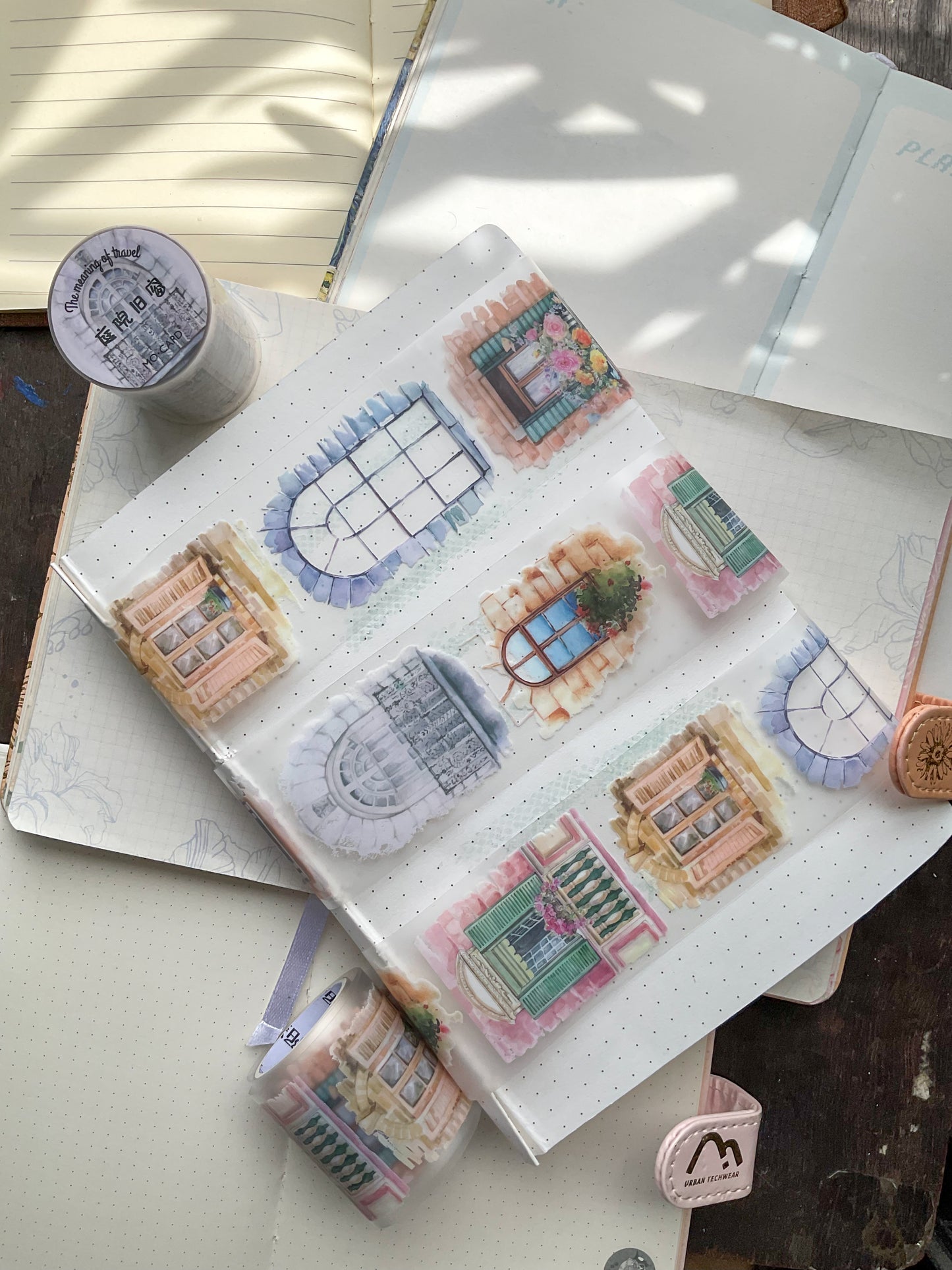 MMK03G106-|R-C|The Meaning Of Travel |Window Theme| Old Courtyard Window| PET Sticker Roll|2mtr