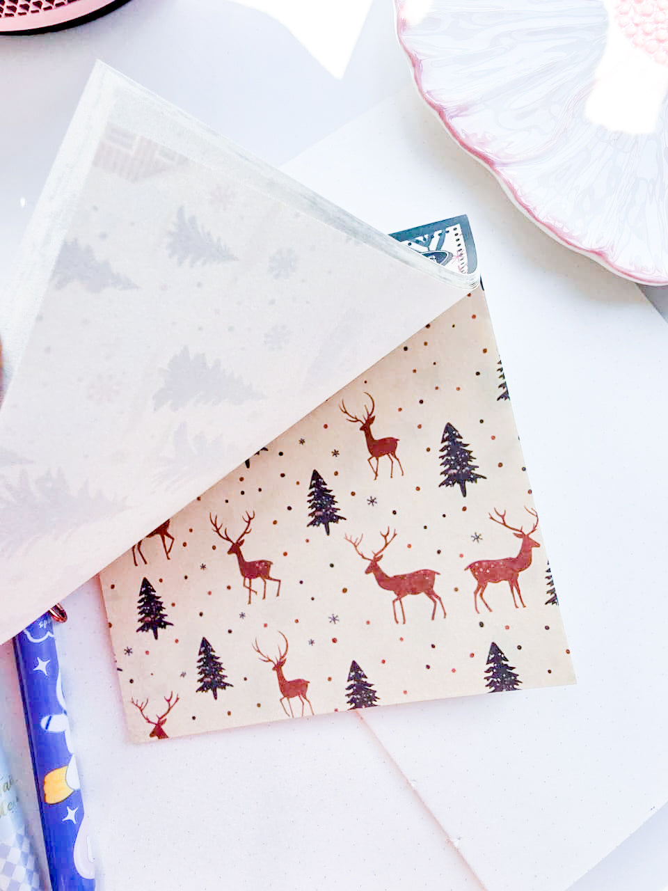 NXSG-605|G-4| First Snow Christmas| Journal Paper| Floral Vintage Paper| Green Theme|120*120mm 30 Pcs