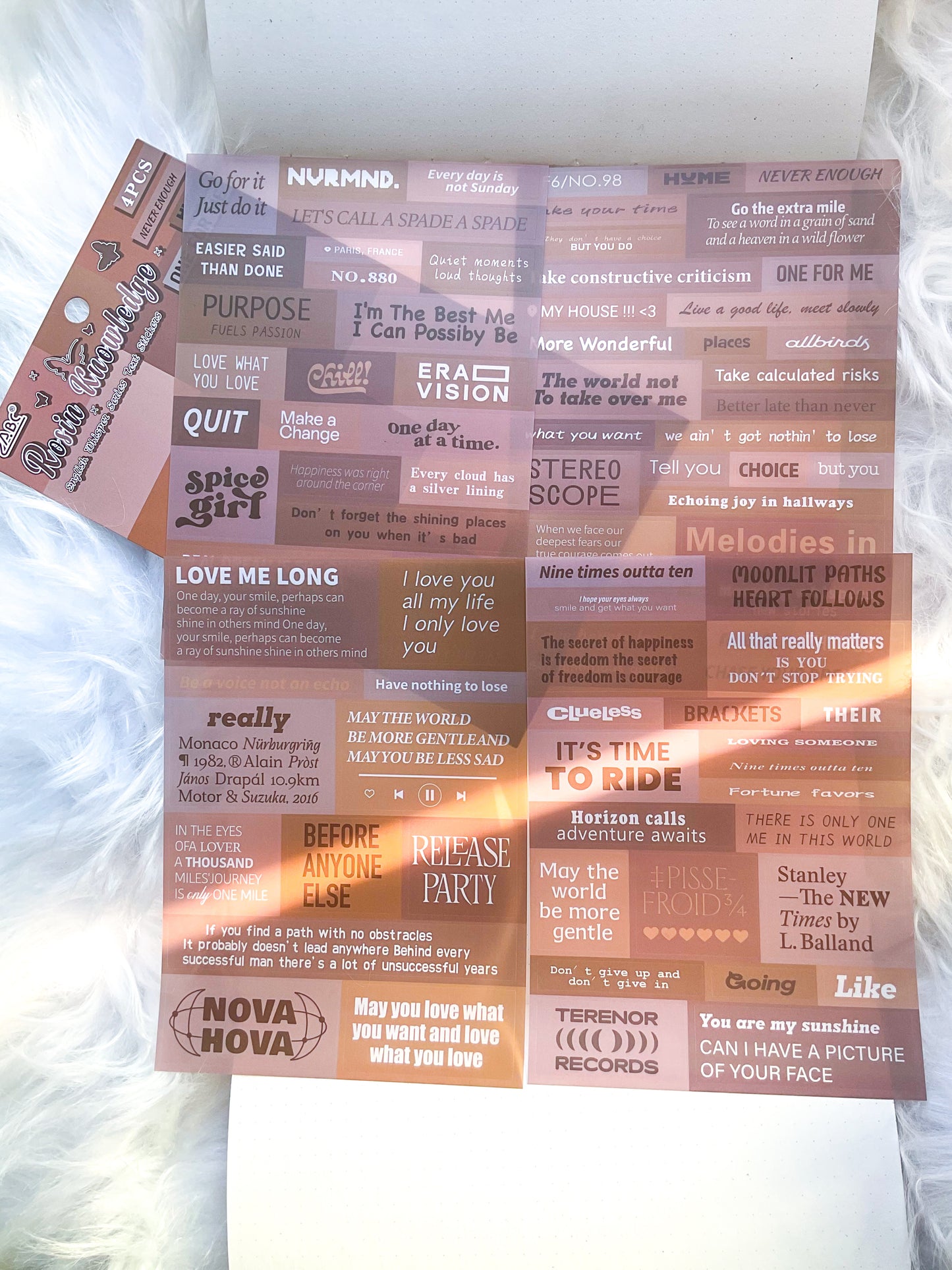 YWXY-6-01 | Rosin Knowledge | PET | Transparent Sticker | 4 Sheets | 120*170mm