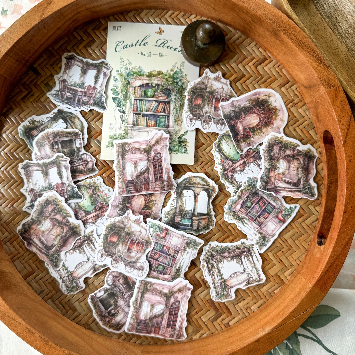Mg015-0439 Castle Ruins Paper Sticker Pack 20Pc