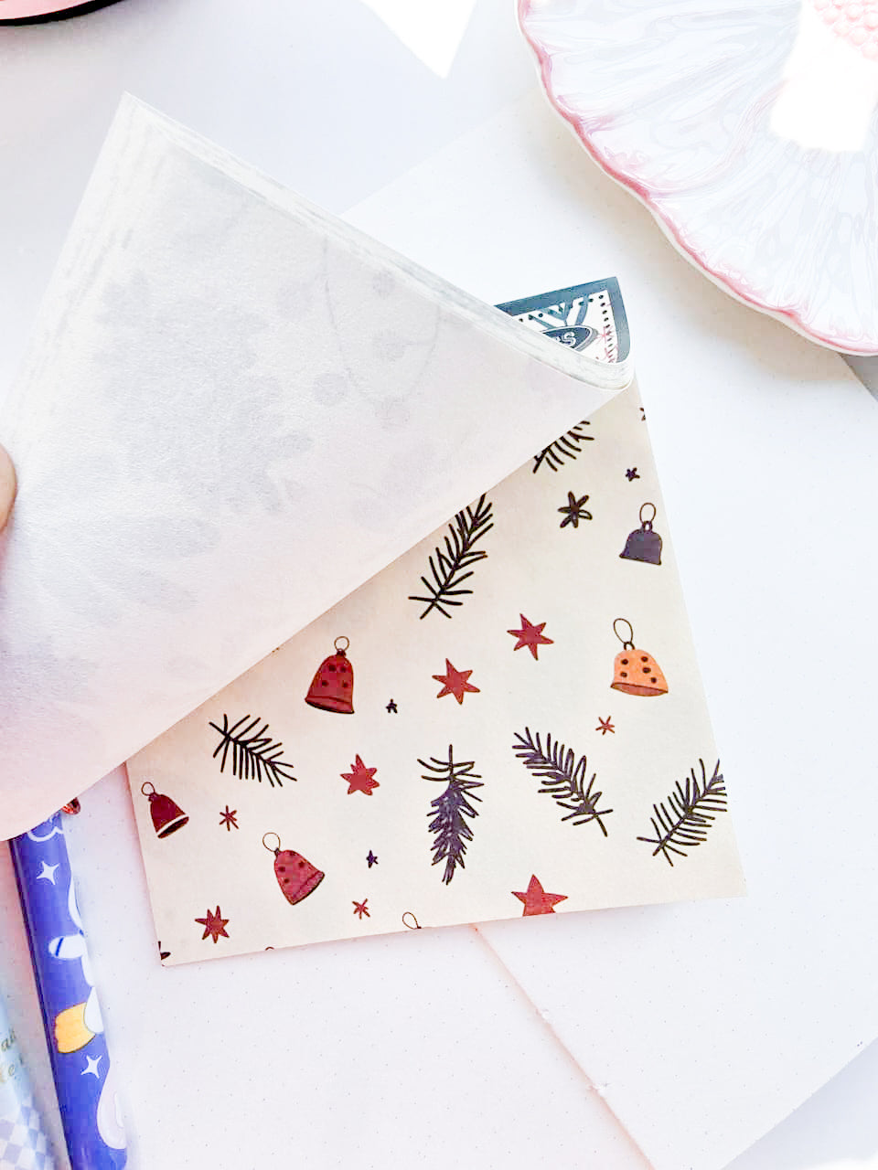 NXSG-605|G-4| First Snow Christmas| Journal Paper| Floral Vintage Paper| Green Theme|120*120mm 30 Pcs