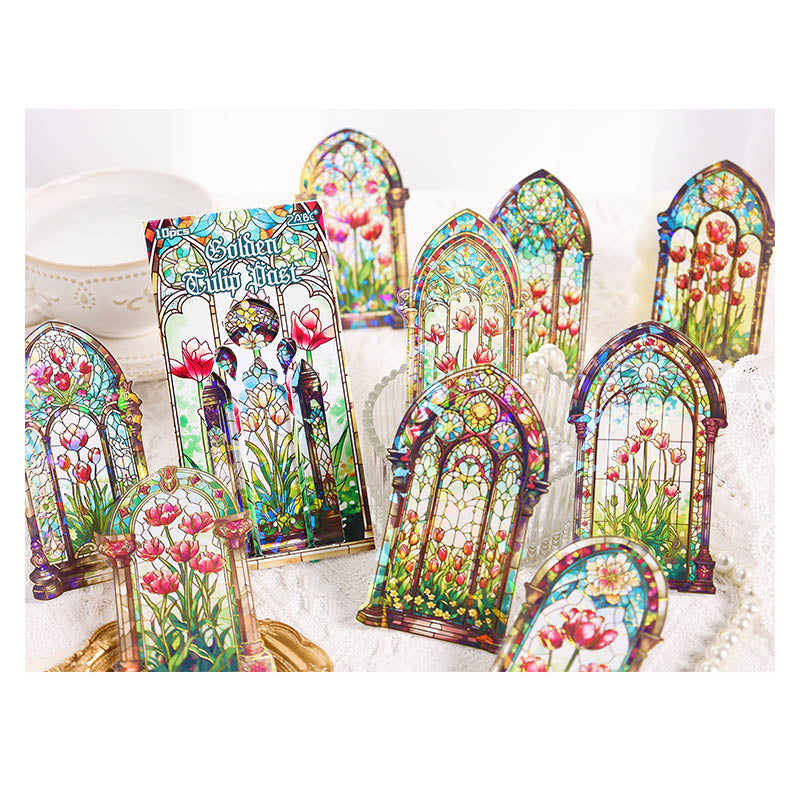 CJHS605 - sticker window Jing color series laser retro hand curtain waterproof PET material sticker