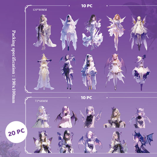 XM2405ECYTZB-001C-Xinmo PET sticker pack Star Fantasy series cartoon character handbook decoration material Guka 20 pieces 4 types