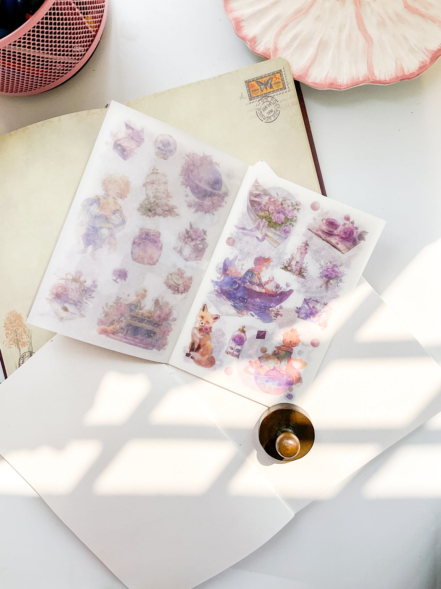 XYYH-401 Dream Garden| Fairy Tale Character Sticker Book| Little Prince Pet & Washi Sticker| 150*100mm 20Pcs| Purple Theme
