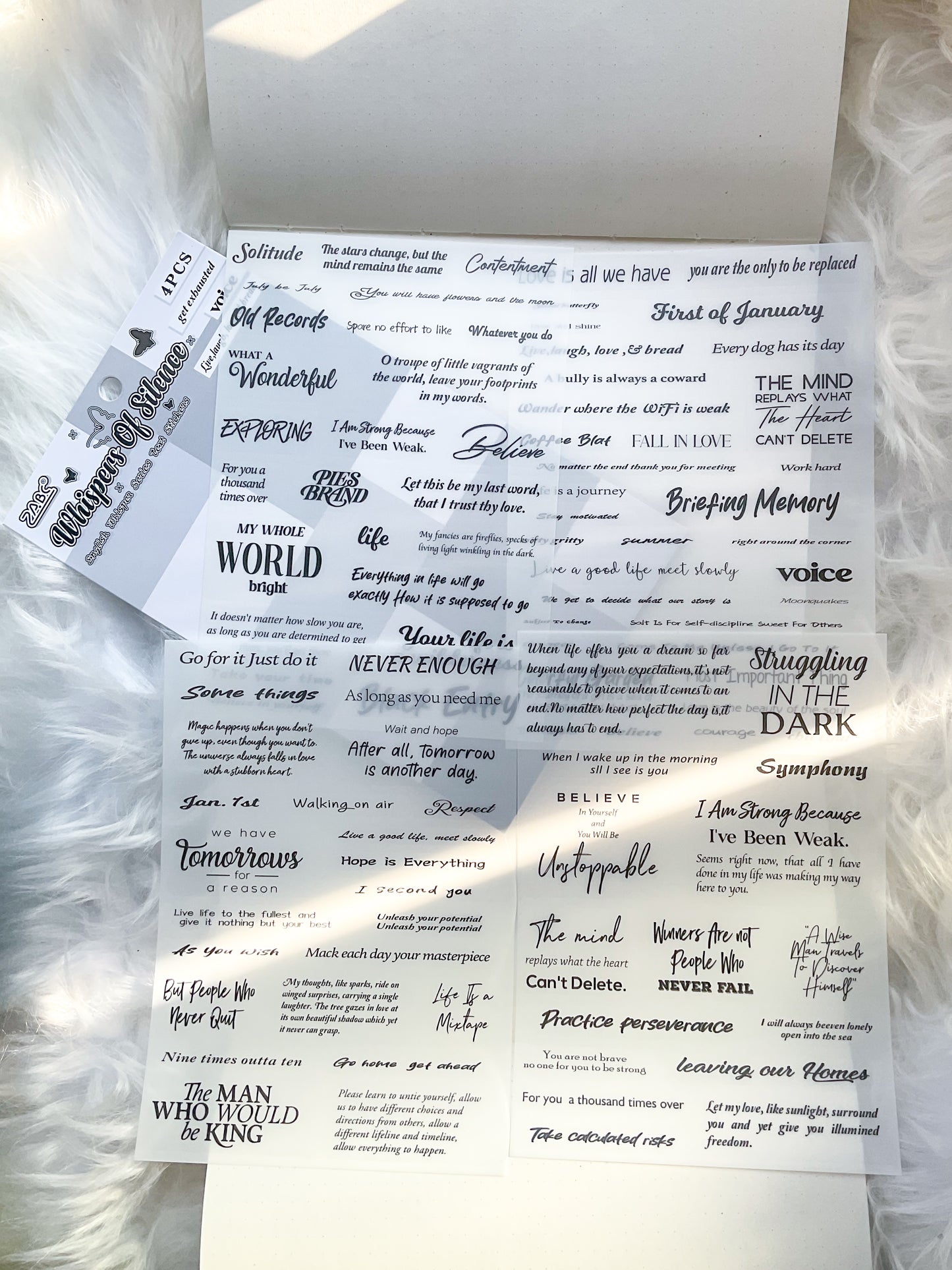 YWXY-6-02|G-9|Whispers Of Silence | PET | Transparent Sticker | 4 Sheets | 120*170mm