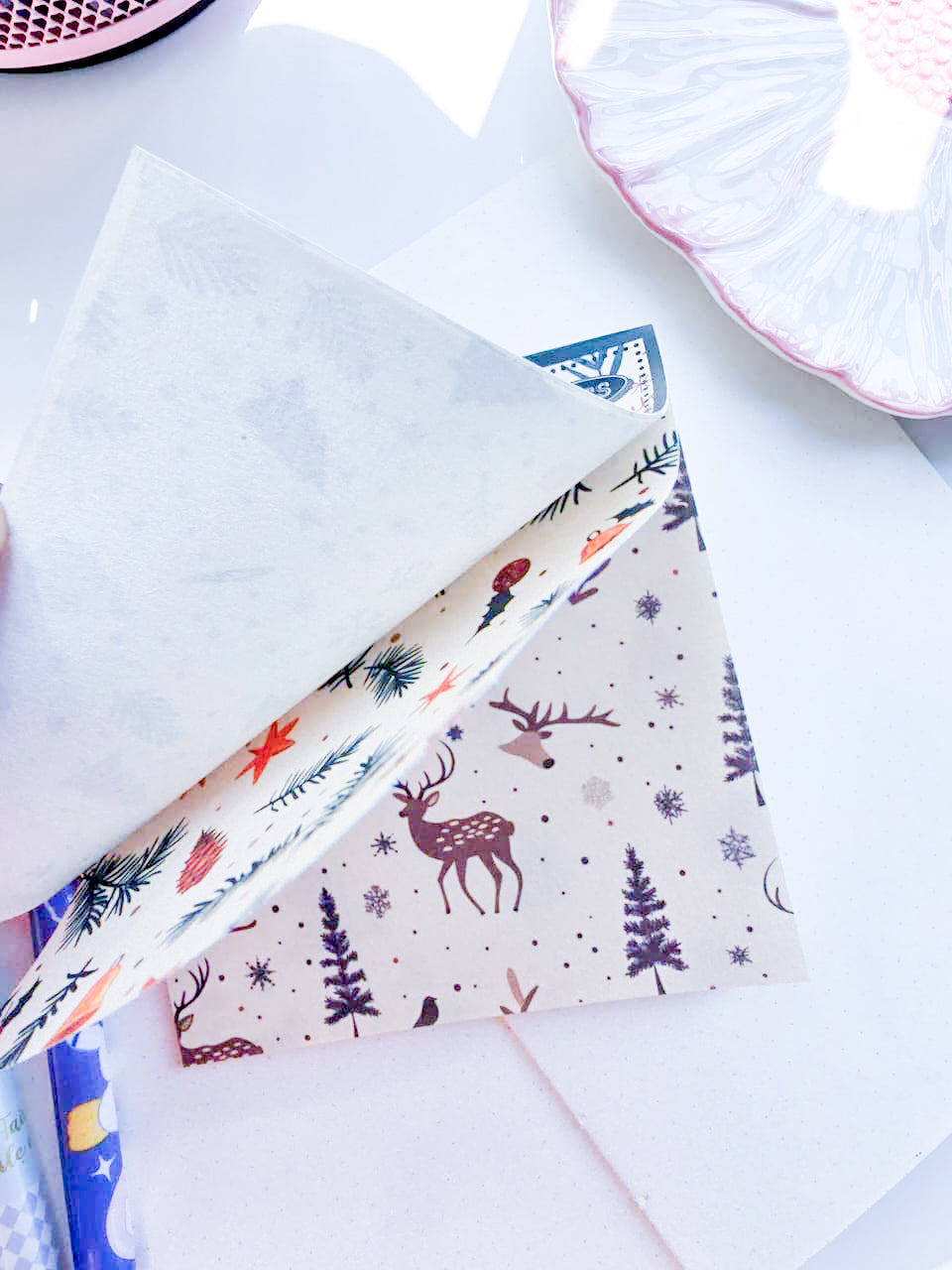 NXSG-605|G-4| First Snow Christmas| Journal Paper| Floral Vintage Paper| Green Theme|120*120mm 30 Pcs