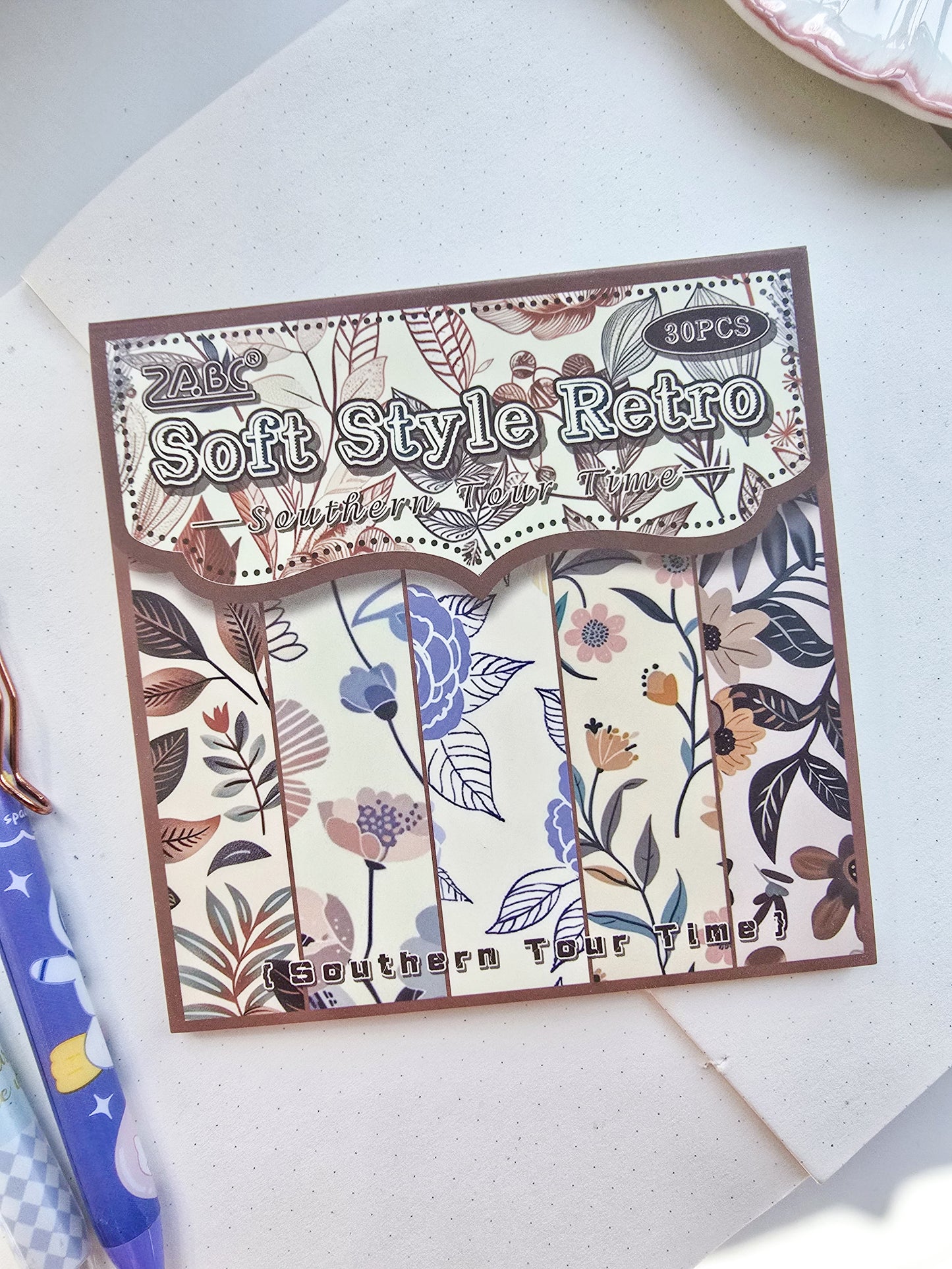 NXSG-601 |G4| Soft Style Retro| Journal Paper| Floral Vintage Paper| Brown Theme|120*120mm 30 Pcs