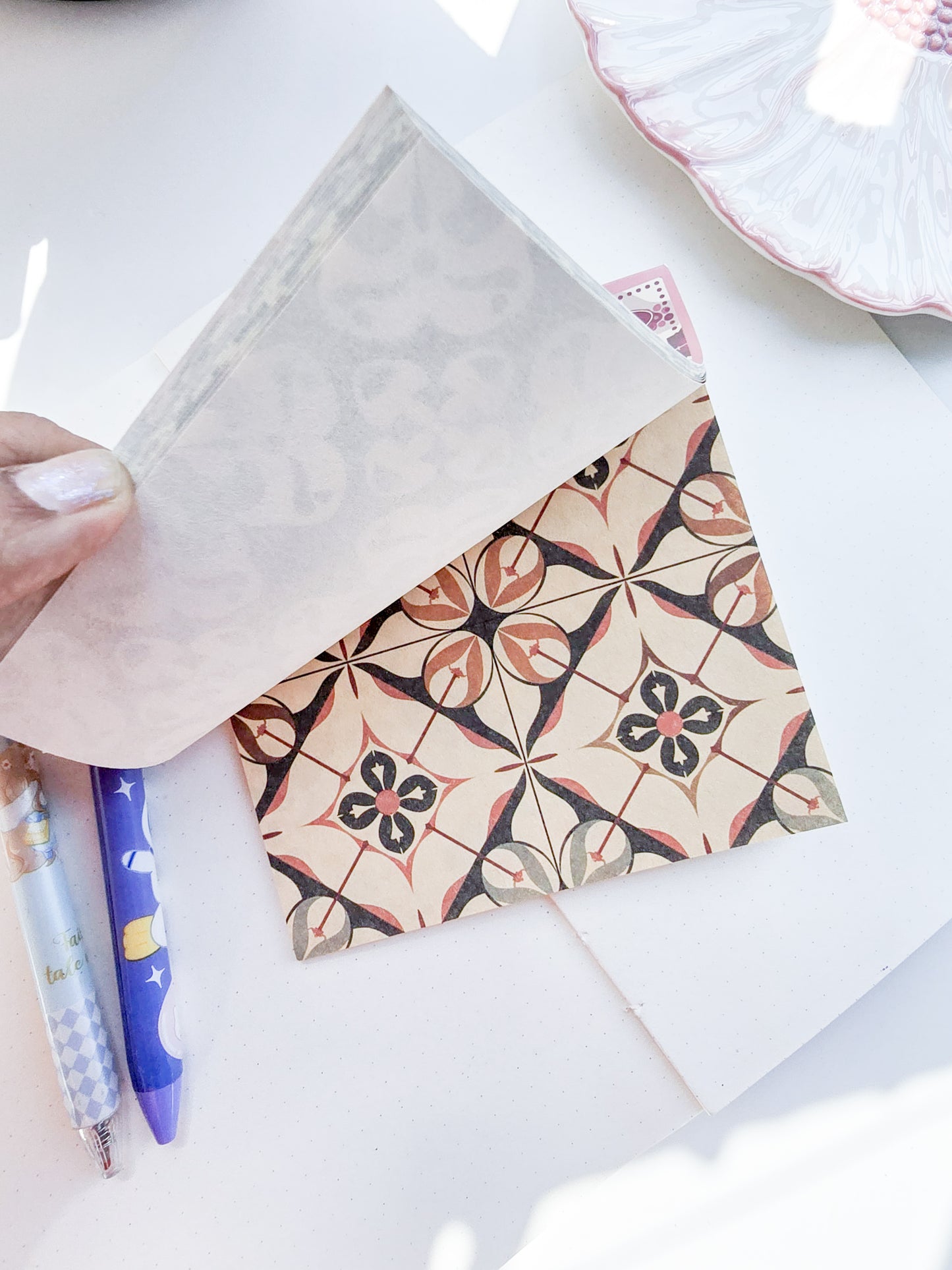 NXSG-606|G-4| South Positive Tiles | Journal Paper| Floral Vintage Paper| Green Theme|120*120mm 30 Pcs
