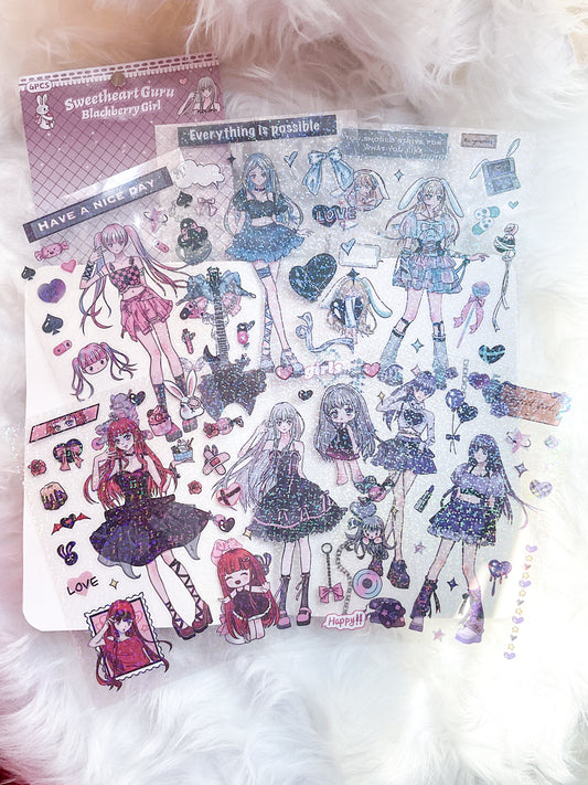 TXJZ-6-06|G-9| Sweetheart Guru Blackberry Girl | PET | 6 Sheets | 120*165mm