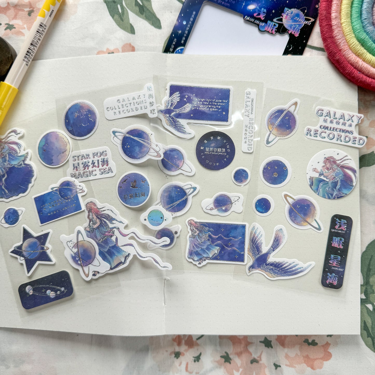 KQ238- 10 - Kawaii Decorative Sticker 4 sheets in 1 pack