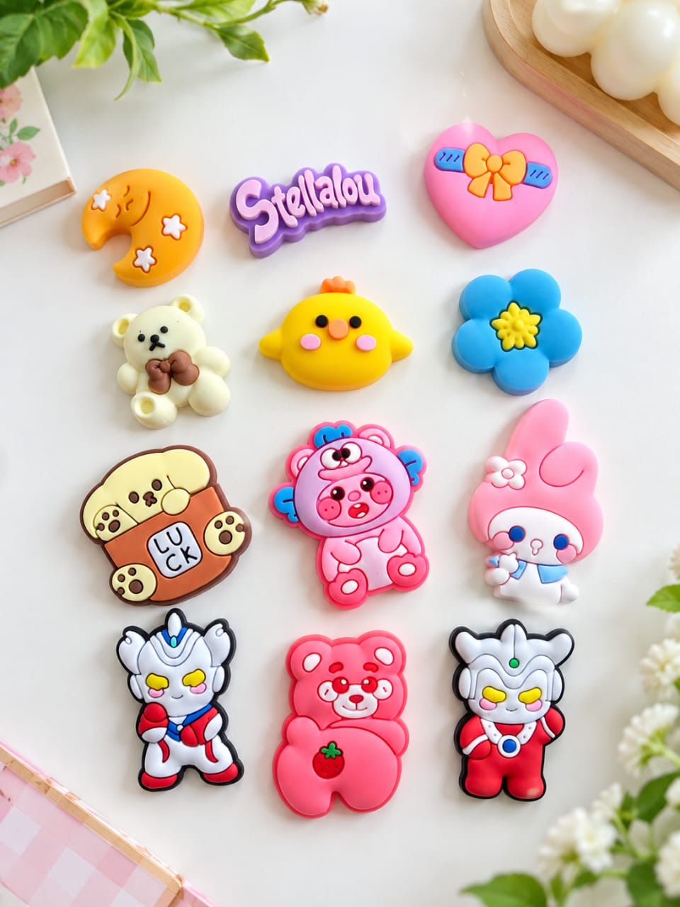 Colorful Mini DIY 3D Kawaii Style Cartoon Stickers 6Pcs