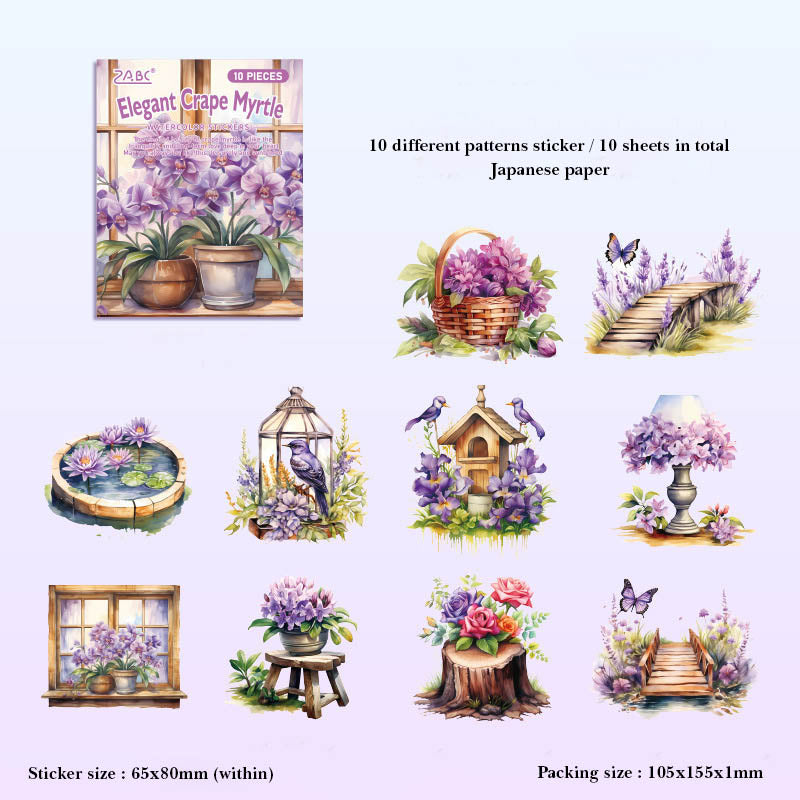 FHXY605 -Ssticker bag flowers elegant series special oil and paper hand curtain sticker background creative sticker