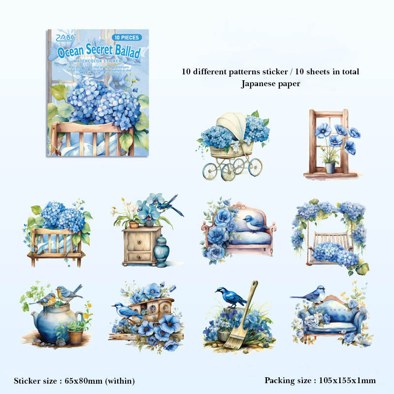 FHXY606 - sticker bag flowers elegant series special oil and paper hand curtain sticker background creative sticker