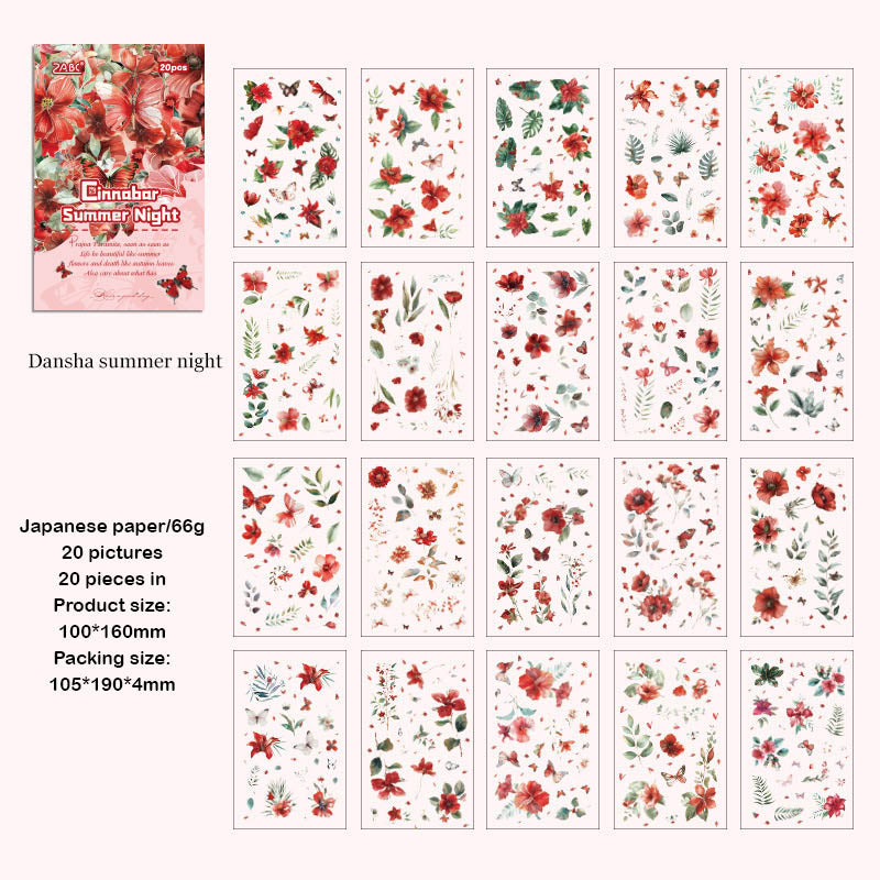FHYX801|G-6| - sticker book Flower image series Large quantity die-cut stickers Retro material creative stickers