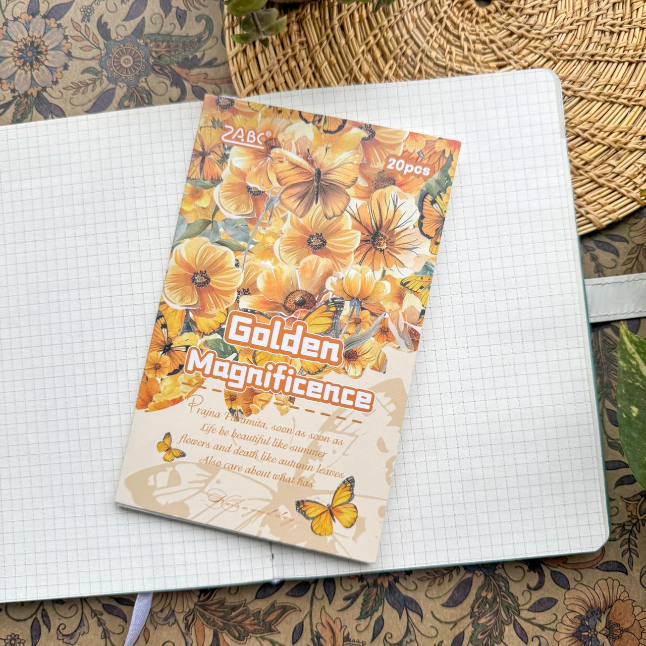 FHYX802 - sticker book Flower image series Large quantity die-cut stickers Retro material creative stickers
