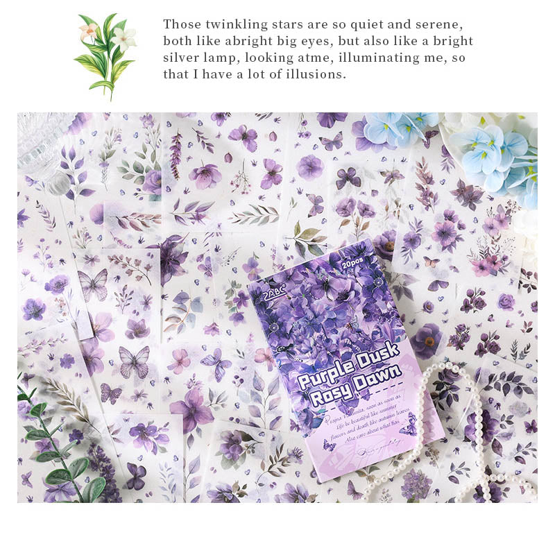 FHSJ805 - sticker book Flower image series Large quantity die-cut stickers Retro material creative stickers