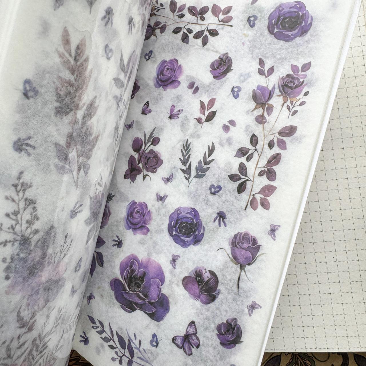 FHSJ805 - sticker book Flower image series Large quantity die-cut stickers Retro material creative stickers