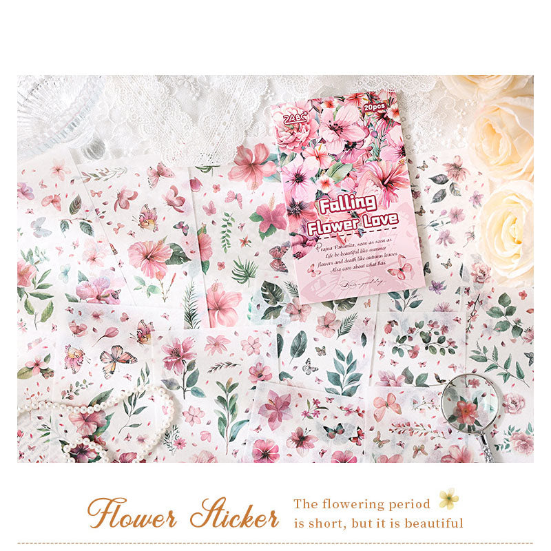 FHYX806|G-6| - sticker book Flower image series Large quantity die-cut stickers Retro material creative stickers
