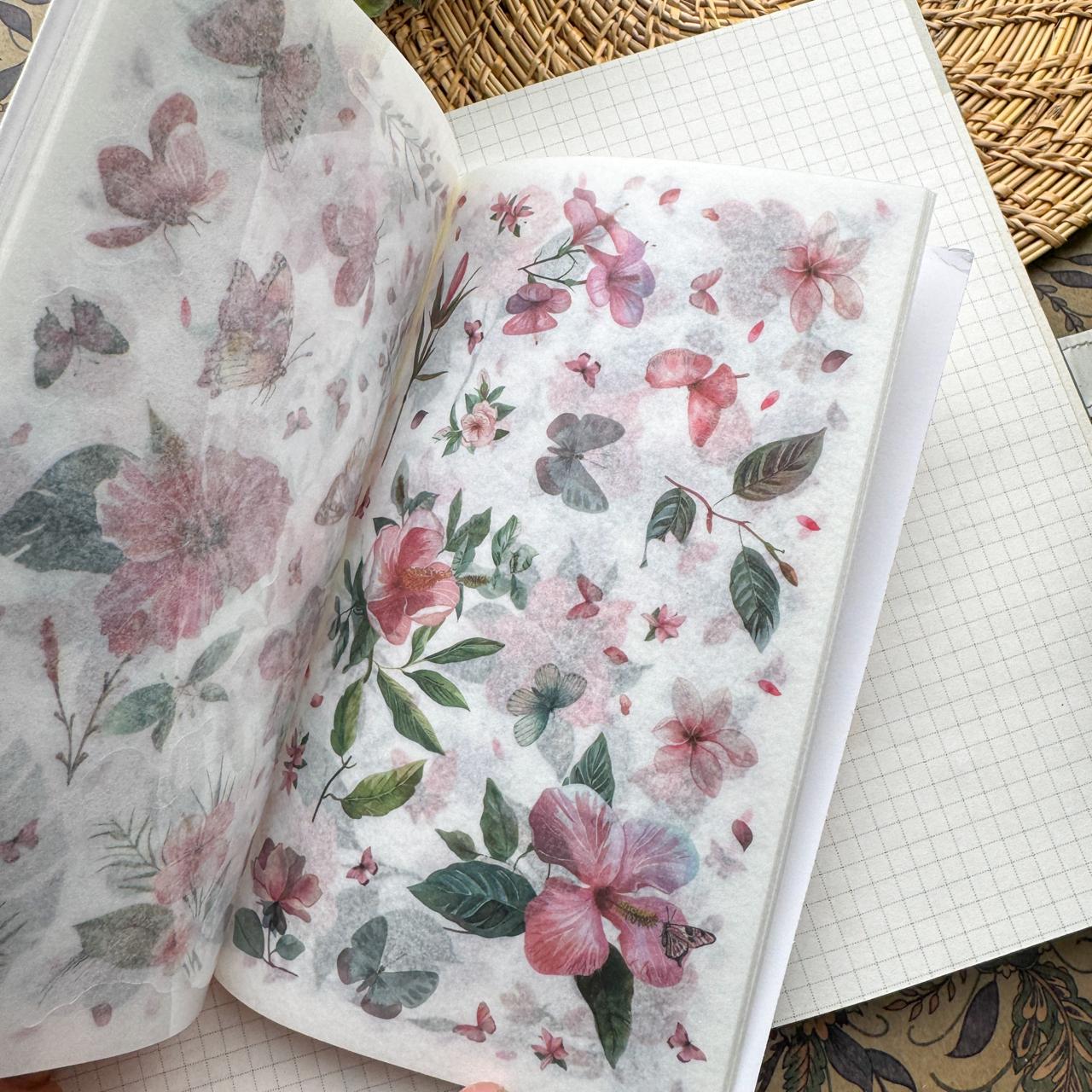 FHYX806|G-6| - sticker book Flower image series Large quantity die-cut stickers Retro material creative stickers