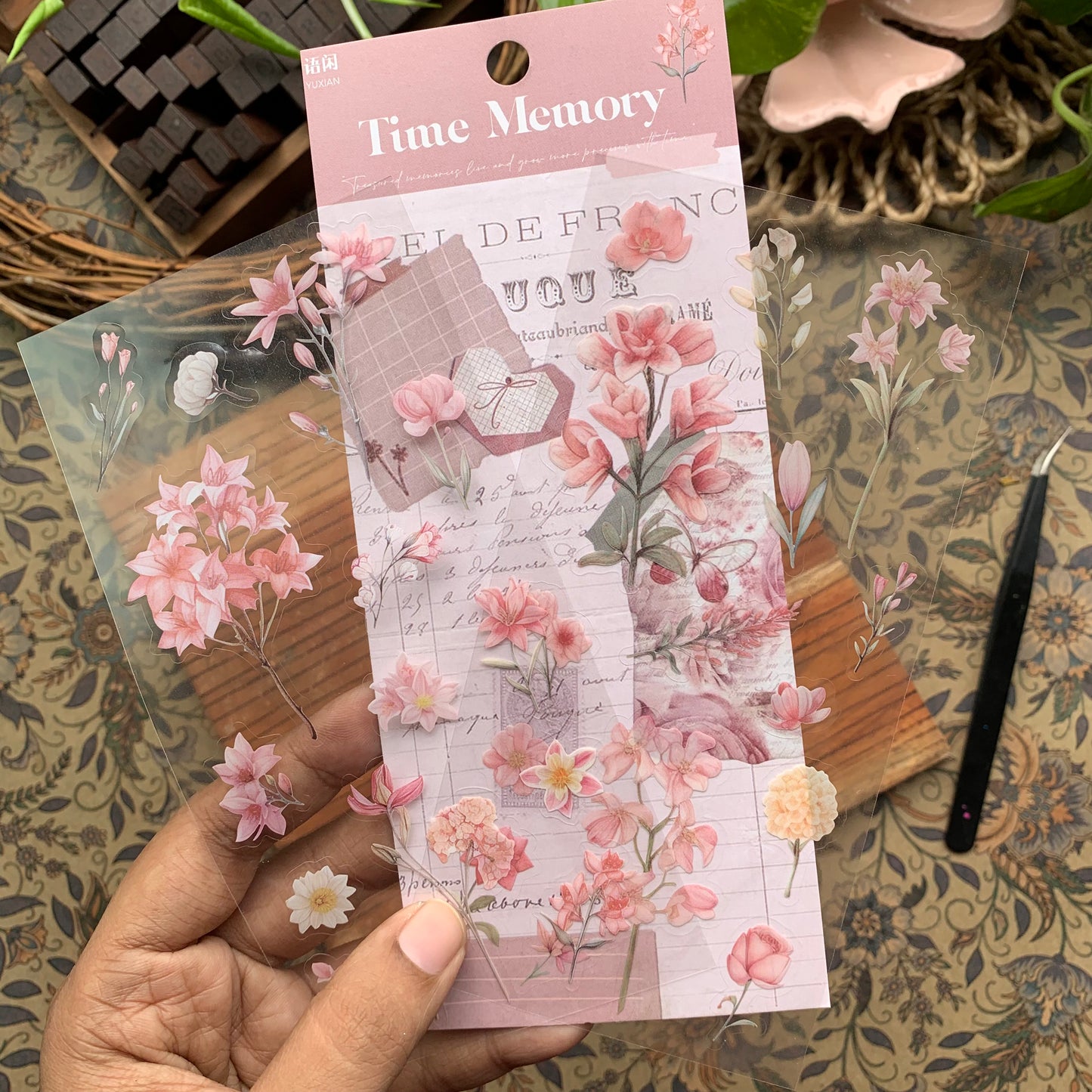 Tz7402D Time Memory Flower Sticker Pack 2 Sheets