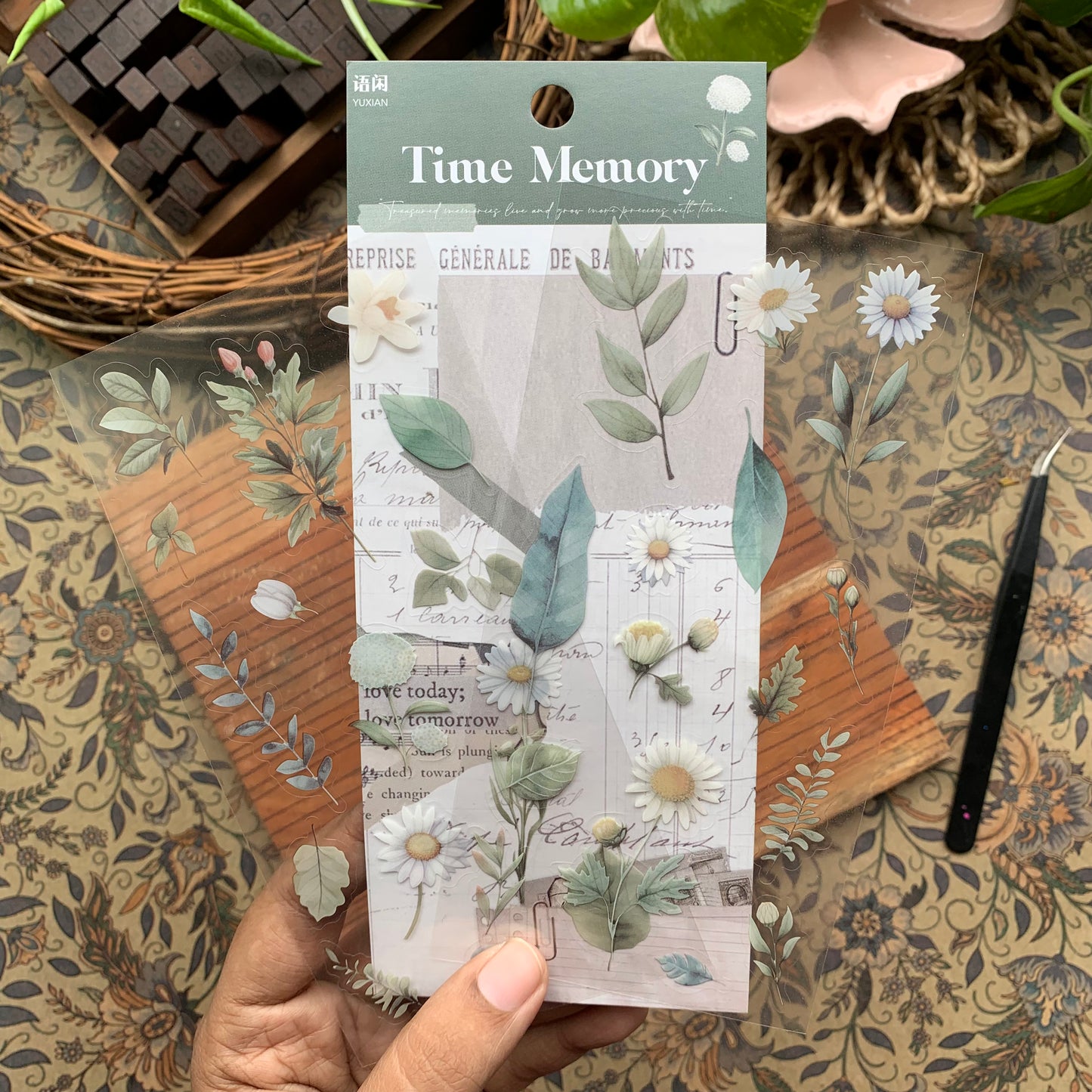 Tz7402B |G10| Time Memory Flower Sticker Pack 2 Sheets