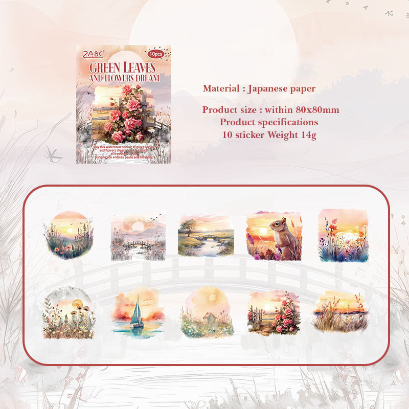 HHXZ601|G-2| - sticker package Flower Sea Boat Series Landscape Landscaping Special Oil and Paper Cut Film Handbook Material