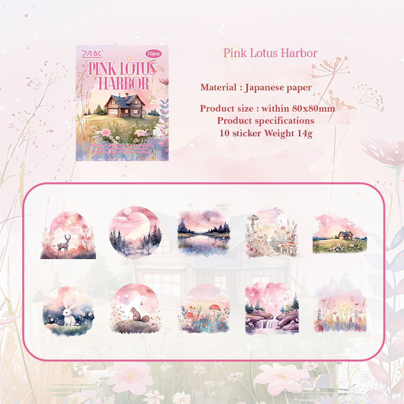 HHXZ603|G-2| - sticker package Flower Sea Boat Series Landscape Landscaping Special Oil and Paper Cut Film Handbook Material