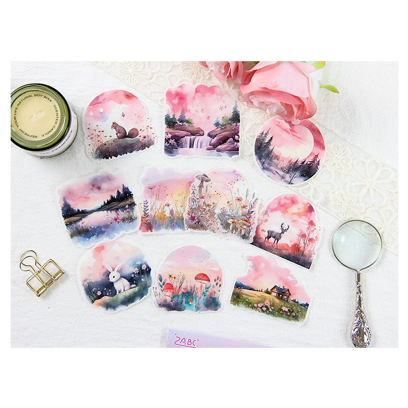 HHXZ603|G-2| - sticker package Flower Sea Boat Series Landscape Landscaping Special Oil and Paper Cut Film Handbook Material