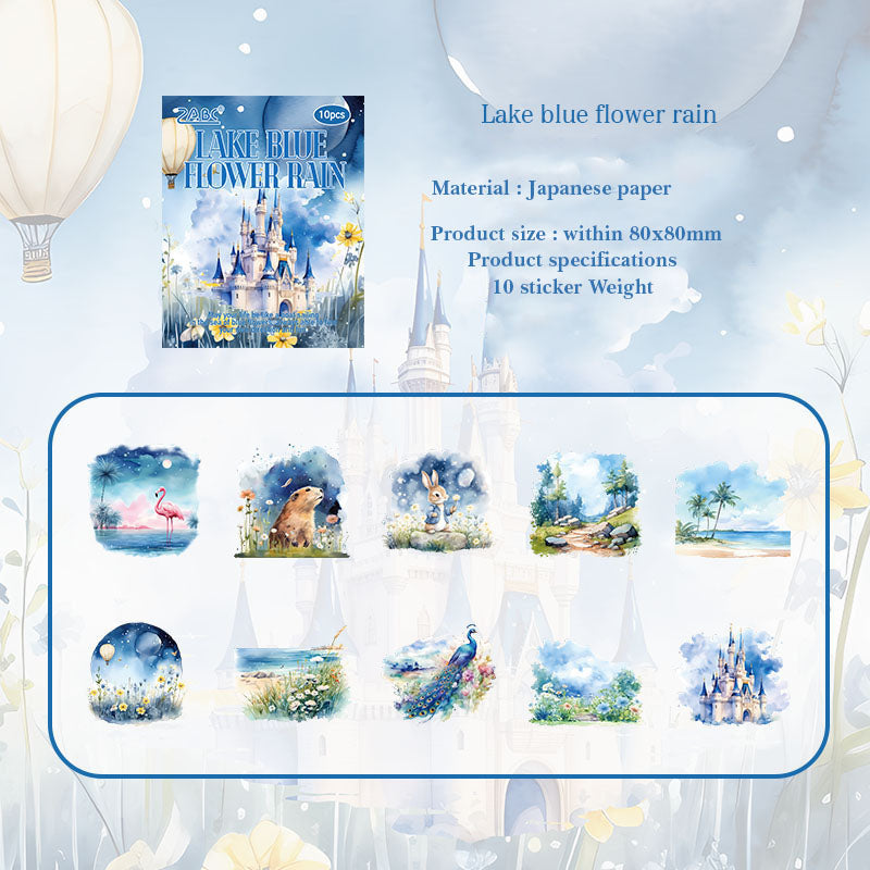 HHXZ604|G-2| - sticker package Flower Sea Boat Series Landscape Landscaping Special Oil and Paper Cut Film Handbook Material